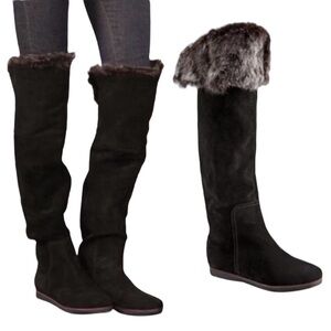 Sam Edelman Orlando Suede Faux Fur Fold Over Boots
